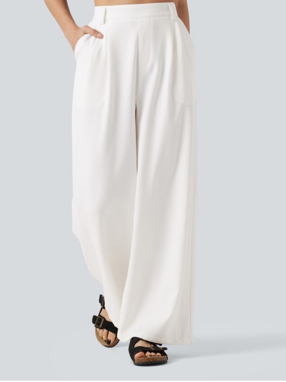 NWT- Halara High Waisted Wide Leg Work Pants with Pockets